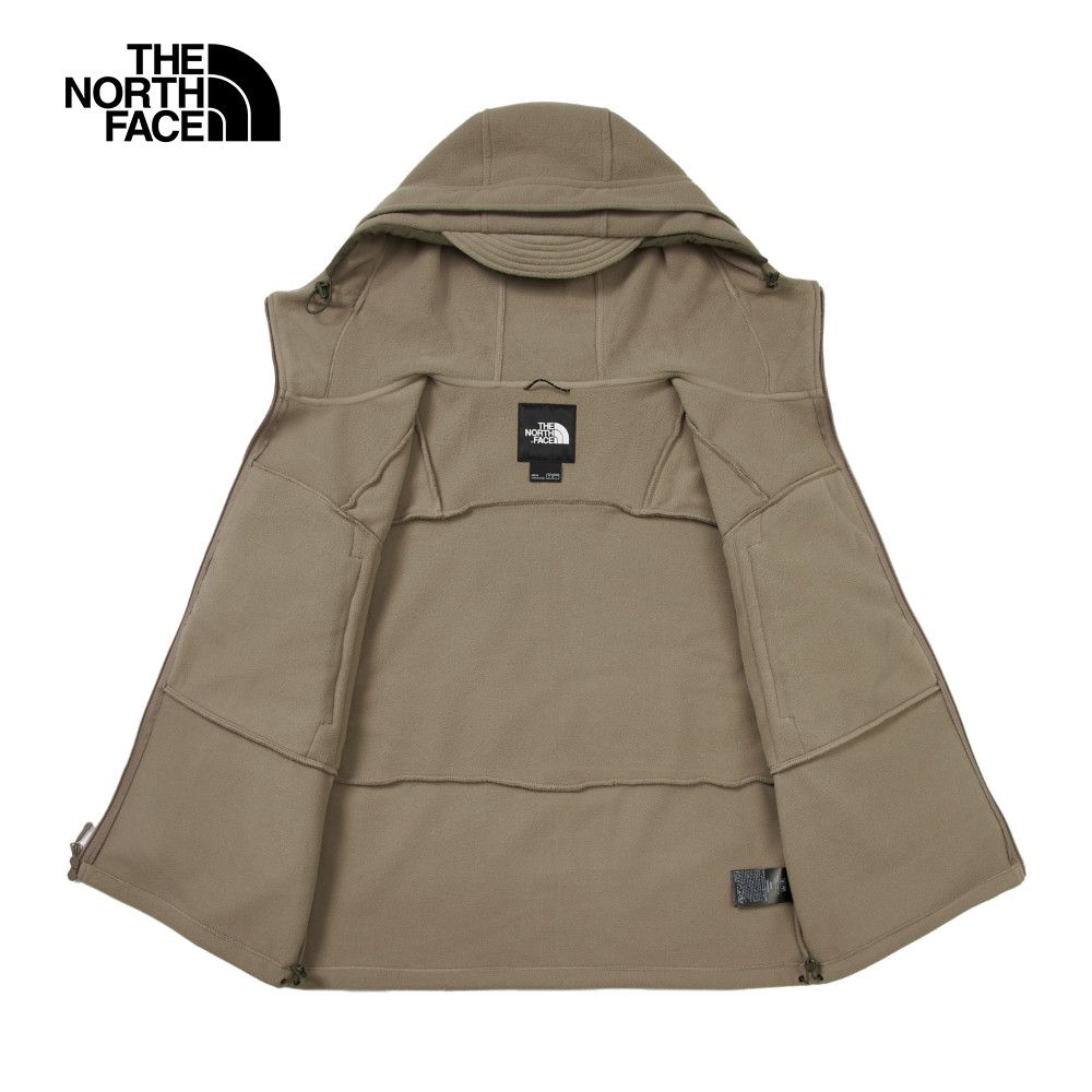 The North Face 北面 UE男款灰色舒適保暖可調節連帽抓絨外套｜8A849O0 