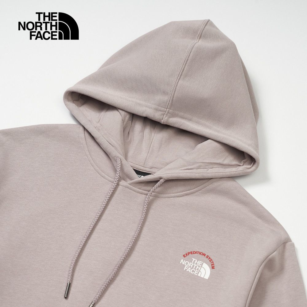 The North Face 北面 男女款灰色舒適保暖大尺寸印花休閒長袖帽T｜8ATD1OA
