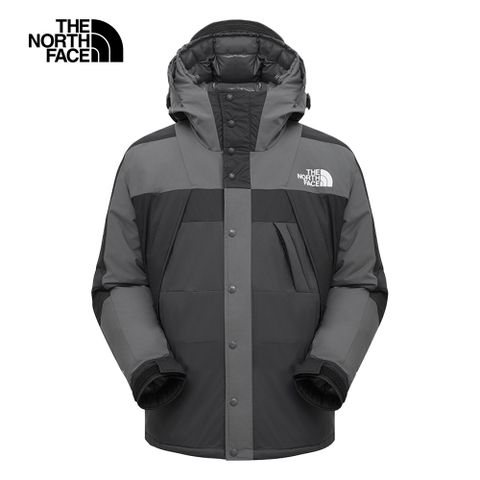 The North Face 北面 UE男款黑色DWR防潑水刺繡LOGO羽絨外套｜8A81JK3 700蓬鬆度