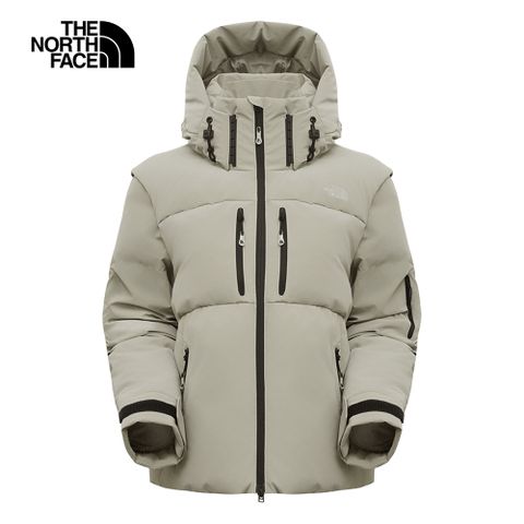 The North Face 北面 UE女款棕色可拆卸衣袖羽絨外套｜8AGA1I4 700蓬鬆度