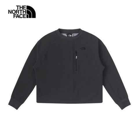 The North Face 北面 UE女款深灰色DWR防潑水抓絨長袖上衣｜8AGC0C5