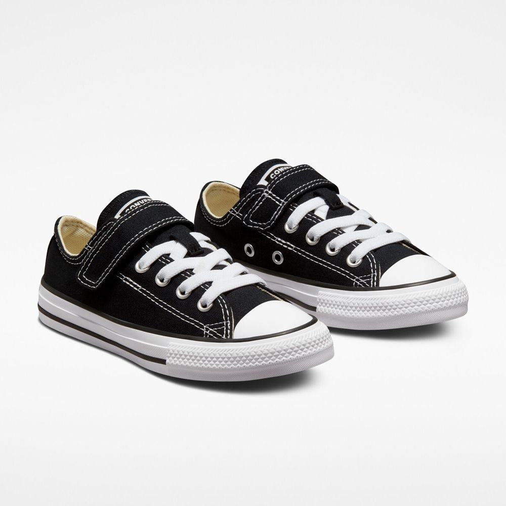 CONVERSE】CTAS 1V ALL STAR 低筒休閒鞋魔鬼氈鞋童鞋中大童黑色