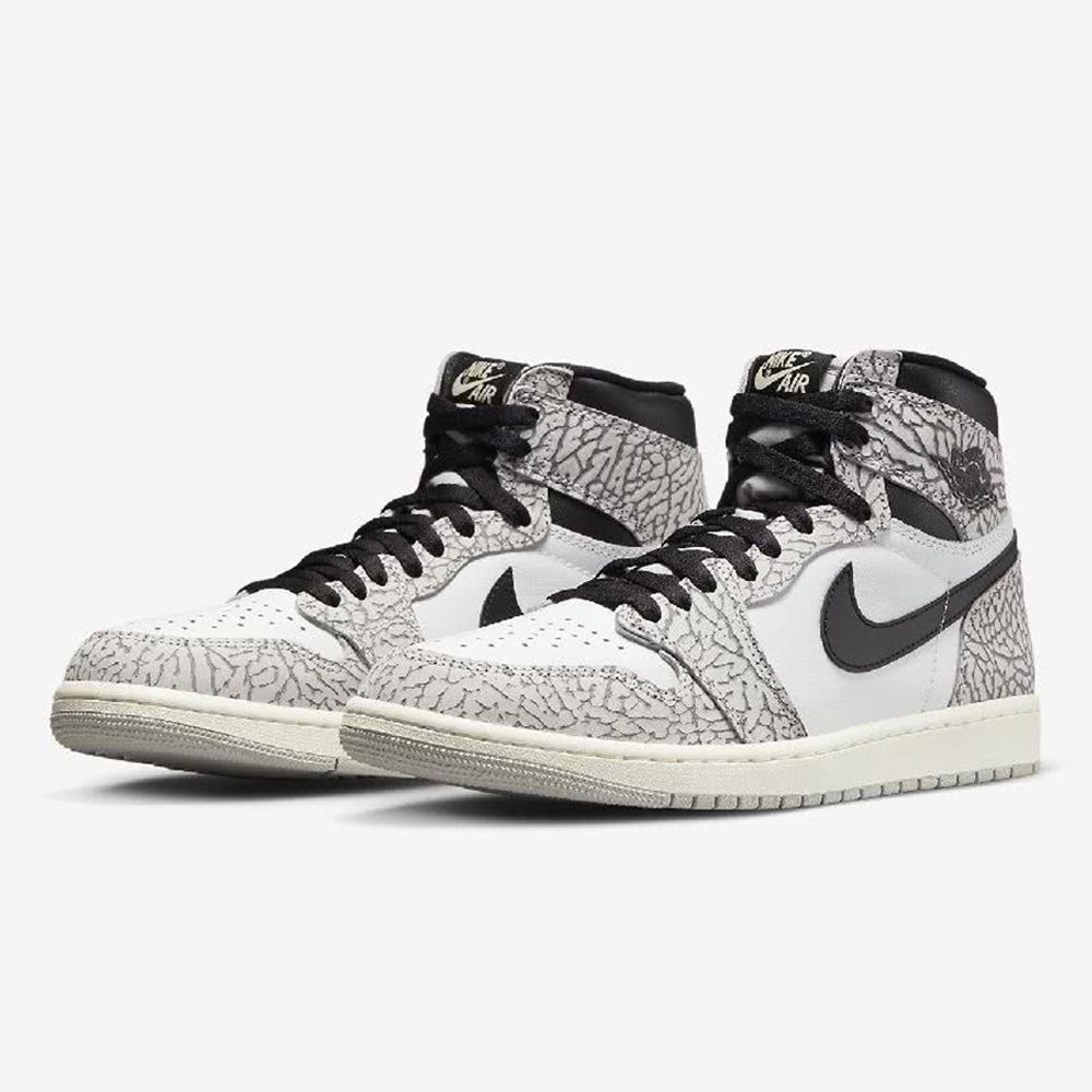 NIKE】AIR JORDAN 1 RETRO HIGH OG 籃球鞋男爆裂紋白灰-DZ5485052