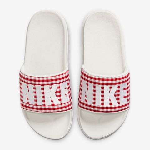 【NIKE】W NIKE OFFCOURT SLIDE PRNT 女鞋 休閒鞋 白紅-FN6603600