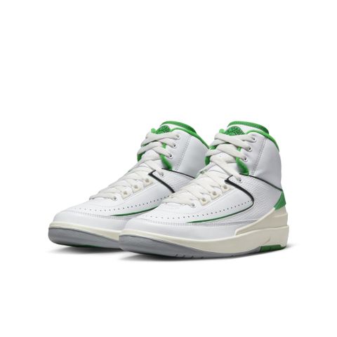 【NIKE】AIR JORDAN 2 RETRO GS 童鞋 女鞋 大童 籃球鞋 白綠-DQ8562103