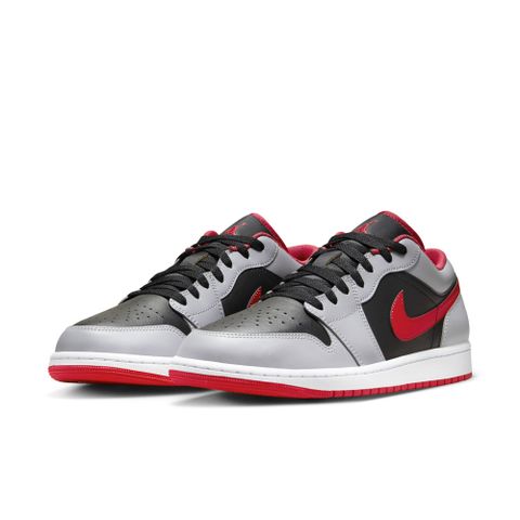 【NIKE】AIR JORDAN 1 LOW 男鞋 籃球鞋 黑灰紅-553558060