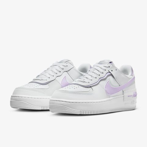 【NIKE】W AF1 SHADOW 女鞋 休閒鞋 拼接 解構 白 紫-FN6335102