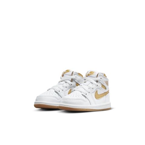 【NIKE】JORDAN 1 RETRO HIGH OG (TD) 嬰幼 籃球鞋 白金色-FD2598107