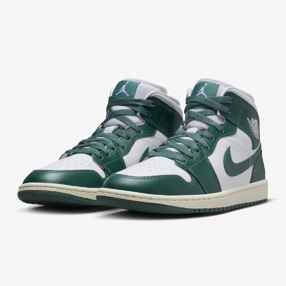  【NIKE】WMNS AIR JORDAN 1 MID 女鞋 籃球鞋 綠白-BQ6472133