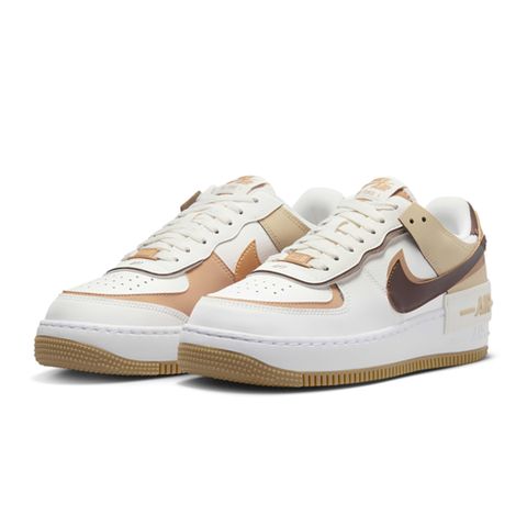 【NIKE】W AF1 SHADOW 女鞋 休閒鞋 白 焦糖棕-DZ1847106