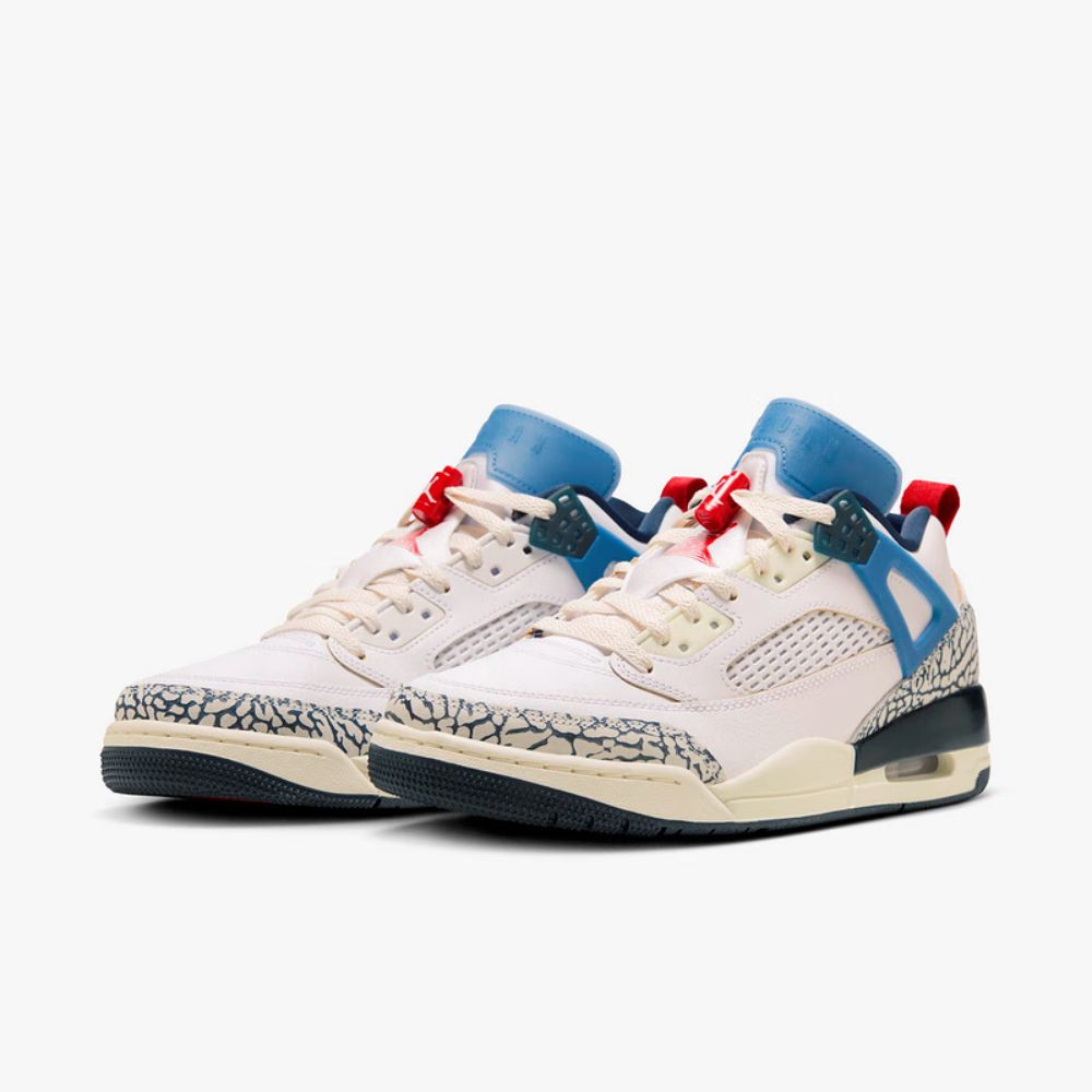  【NIKE】JORDAN SPIZIKE LOW 男鞋 籃球鞋 白 藍 爆裂紋-HM3712164