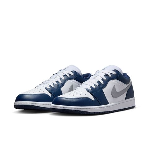 【NIKE】AIR JORDAN 1 LOW 男鞋 籃球鞋 藍白色-553558141