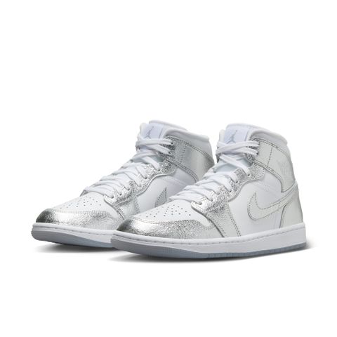 【NIKE】WMNS AIR JORDAN 1 MID SE 女鞋 籃球鞋 銀色-FN5031100