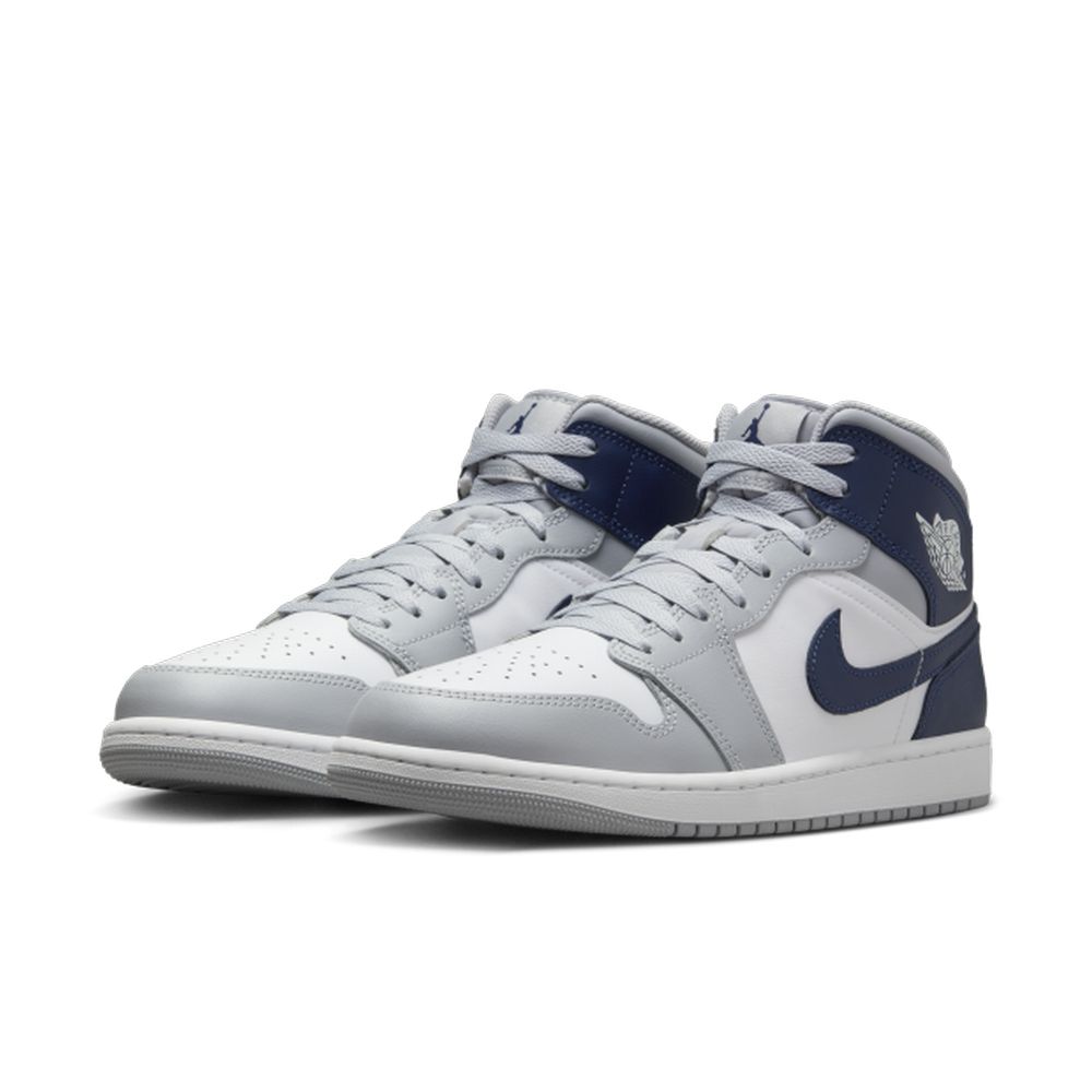 NIKE 耐吉 【NIKE】AIR JORDAN 1 MID 男鞋 籃球鞋 白灰色-DQ8426104