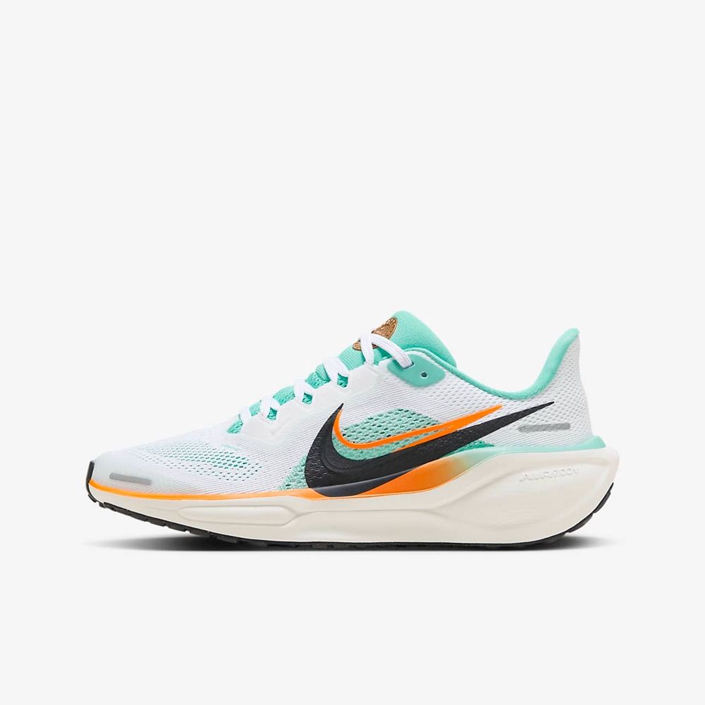 NIKE 耐吉 【NIKE】AIR ZOOM PEGASUS 41 (GS) 中大童 童鞋 女鞋 跑步鞋 白綠色-HM3724101