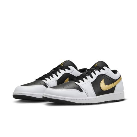 NIKE 耐吉 【NIKE】AIR JORDAN 1 LOW 男鞋 籃球鞋 白黑金-553558172