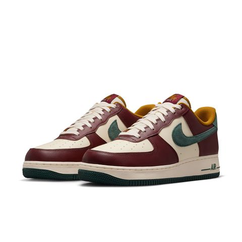 NIKE 耐吉 AIR FORCE 1 07 LV8 男鞋 休閒鞋 酒紅色 綠/黃-HQ3612113