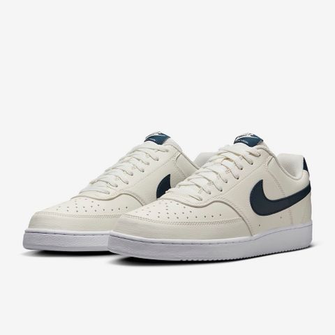 NIKE 耐吉 NIKE COURT VISION LO 男鞋 休閒鞋 米白 海軍藍-HQ4867101