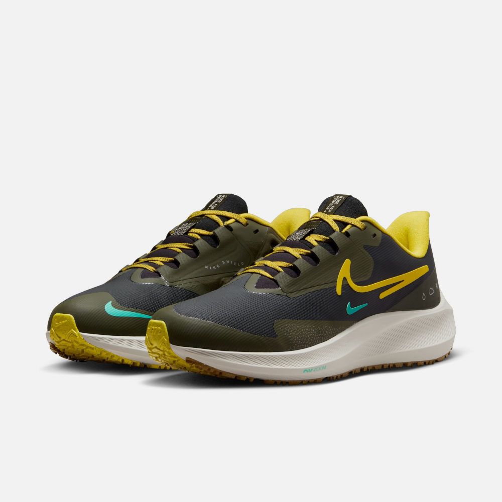  【NIKE】AIR ZOOM PEGASUS SHIELD 男鞋 跑步鞋 綠黃-FV8107070