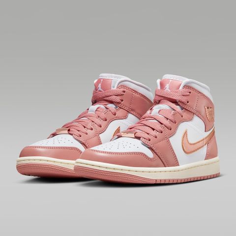 【NIKE】WMNS AIR JORDAN 1 MID SE 女鞋 籃球鞋 粉白-FB9892670