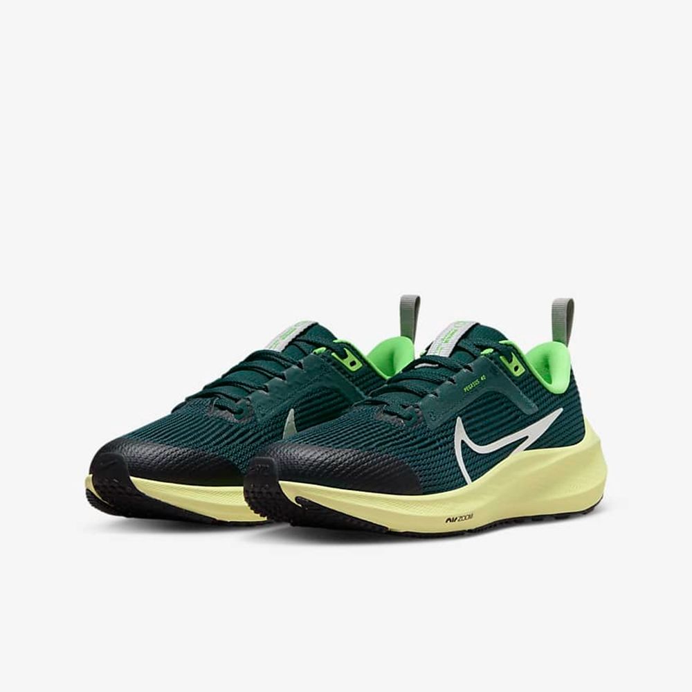  【NIKE】NIKE AIR ZOOM PEGASUS 40 GS 童鞋 大童 女鞋 跑步鞋 綠色-DX2498301