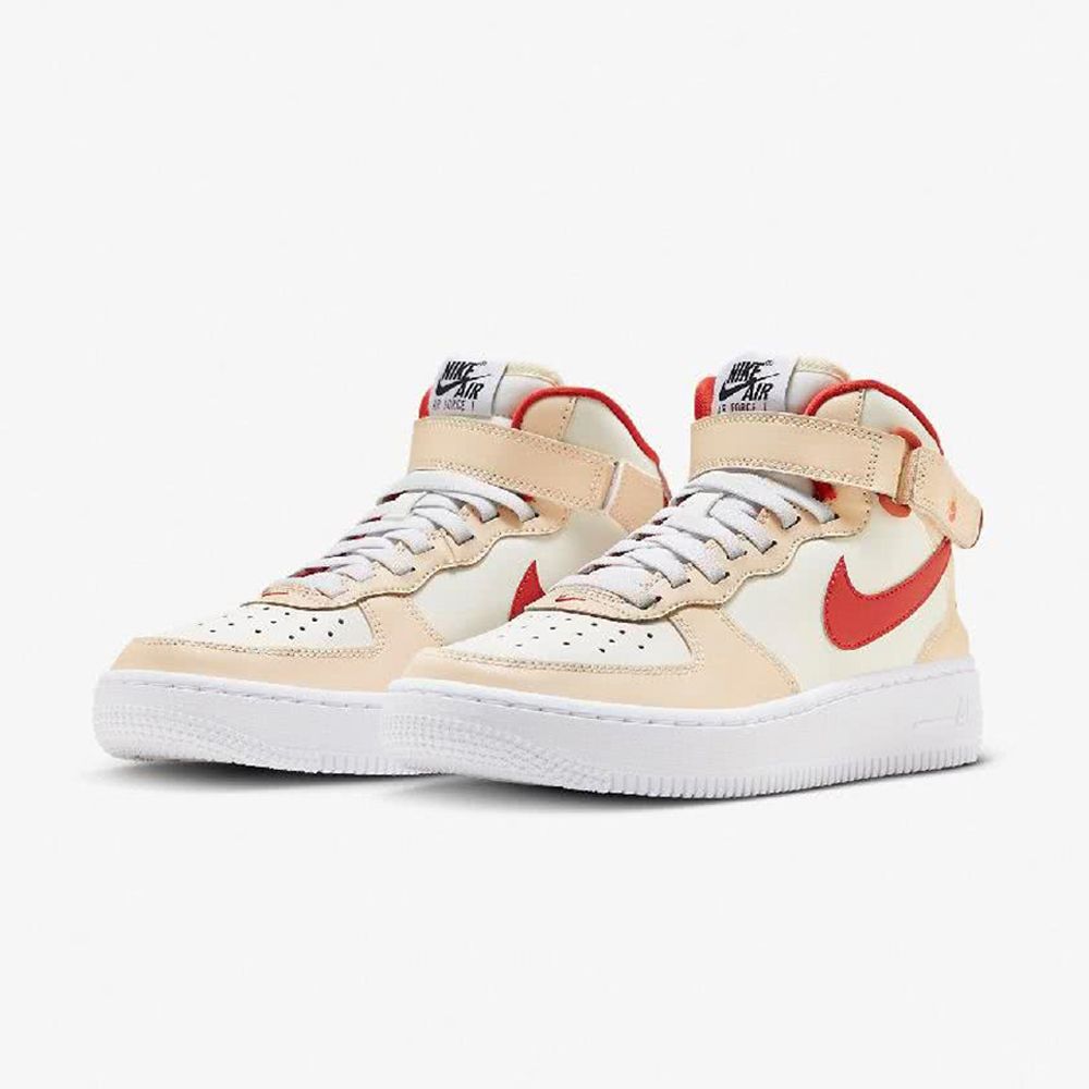 NIKE 耐吉 【NIKE】CNY龍年限定 AIR FORCE 1 MID EASYON GS 童鞋 大童 女鞋 休閒鞋 米橘紅-FZ5521161