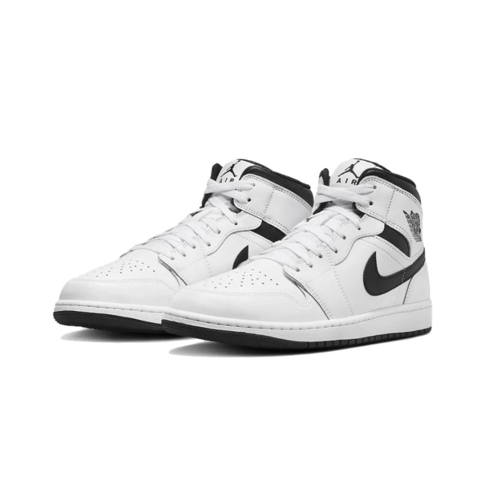  【NIKE】AIR JORDAN 1 MID 男鞋 籃球鞋 白黑-DQ8426132