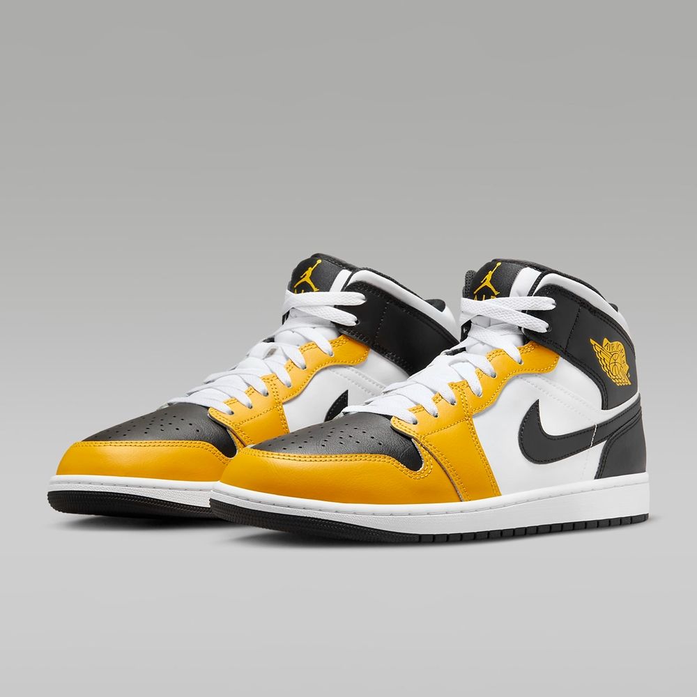  【NIKE】AIR JORDAN 1 MID 男鞋 籃球鞋 白黑黃-DQ8426701