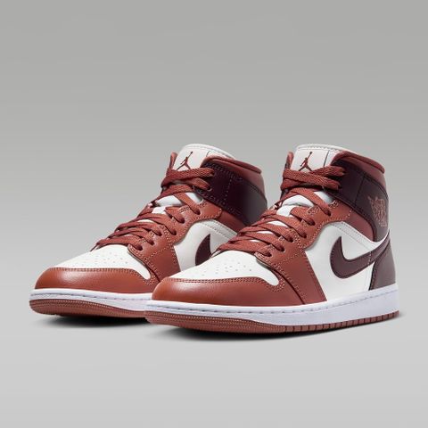 【NIKE】WMNS AIR JORDAN 1 MID 女鞋 籃球鞋 紅 橘-BQ6472200