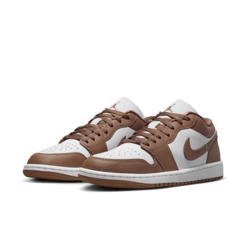 NIKE 耐吉 WMNS AIR JORDAN 1 LOW 女鞋 籃球鞋 白 咖啡色 拿鐵 低筒-DC0774202