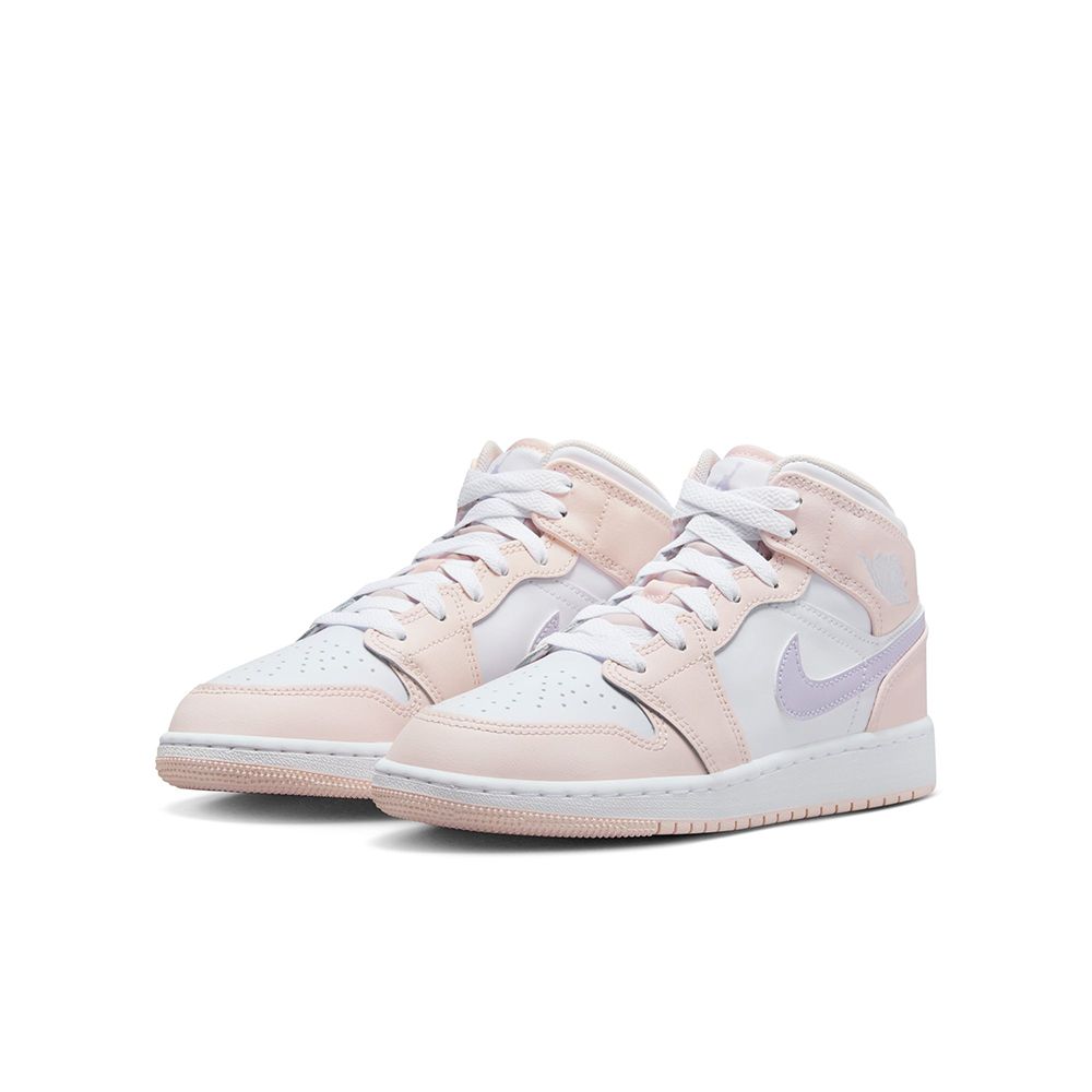 NIKE 耐吉 AIR JORDAN 1 MID GS 童鞋 大童 女鞋 籃球鞋 白粉-FD8780601