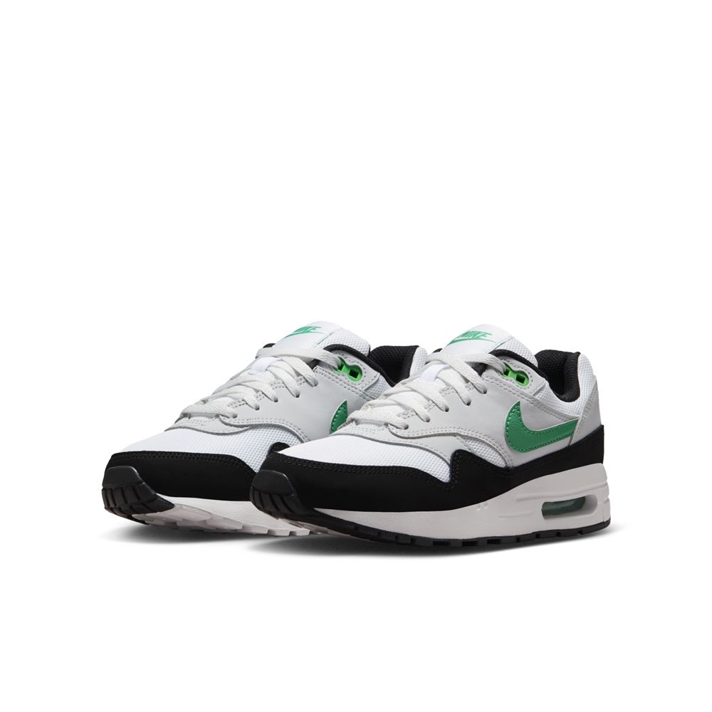  【NIKE】AIR MAX 1 GS 童鞋 大童鞋 女鞋 休閒鞋 白黑綠-DZ3307108