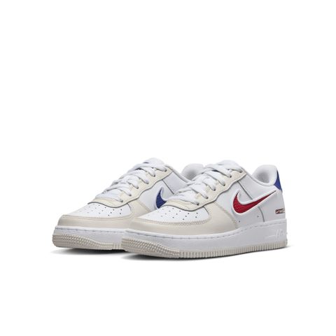 【NIKE】AIR FORCE 1 LV8 GS 中大童 休閒鞋 鴛鴦 米白 紅 藍-HF5744146