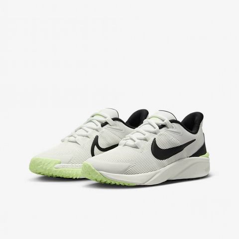 【NIKE】NIKE STAR RUNNER 4 NN GS 童鞋 大童鞋 女鞋 跑步鞋 黑白綠-DX7615102