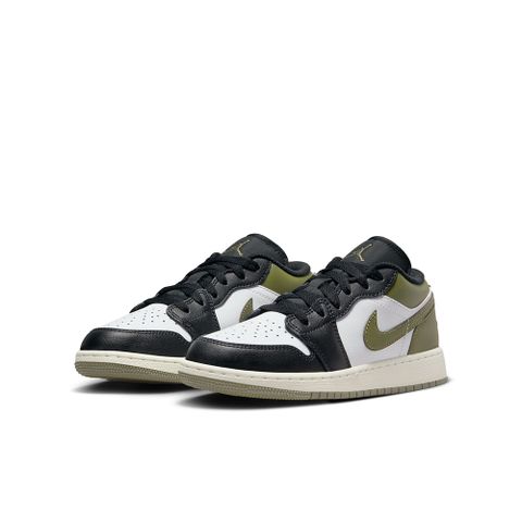 NIKE 耐吉 AIR JORDAN 1 LOW (GS) 中大童鞋 籃球鞋 女鞋 黑/綠色-553560092