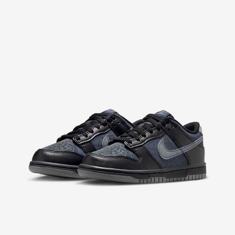 NIKE 耐吉 NIKE DUNK LOW GS 大童鞋 女鞋 休閒鞋 藍黑 蜘蛛網 夜光-HQ3815001