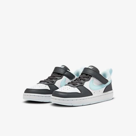 NIKE 耐吉 COURT BOROUGH LOW RECRAFT (PS) 中大童鞋 休閒鞋 白黑 冰川藍 魔鬼氈-HQ3261060