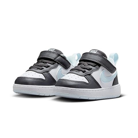 NIKE 耐吉 COURT BOROUGH LOW RECRAFT (TD) 嬰幼童鞋 休閒鞋 黑白色 藍 魔鬼氈-HQ3263060