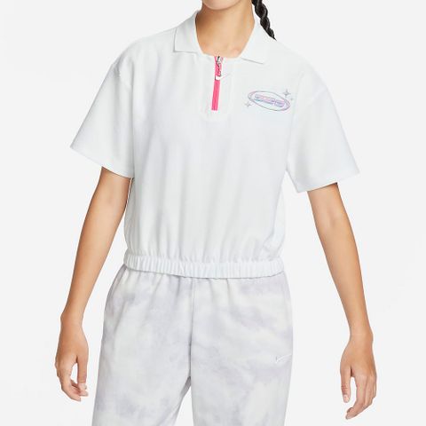 【NIKE】AS W NSW AIR PIQUE POLO GCEL 短袖POLO 女 白色-FN3707121