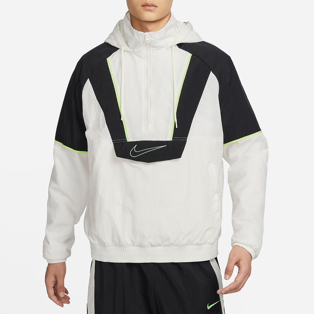 NIKE 耐吉 【NIKE】AS M NK WVN JACKET RPL SSNL 男 連帽外套 白黑綠-FB7114030