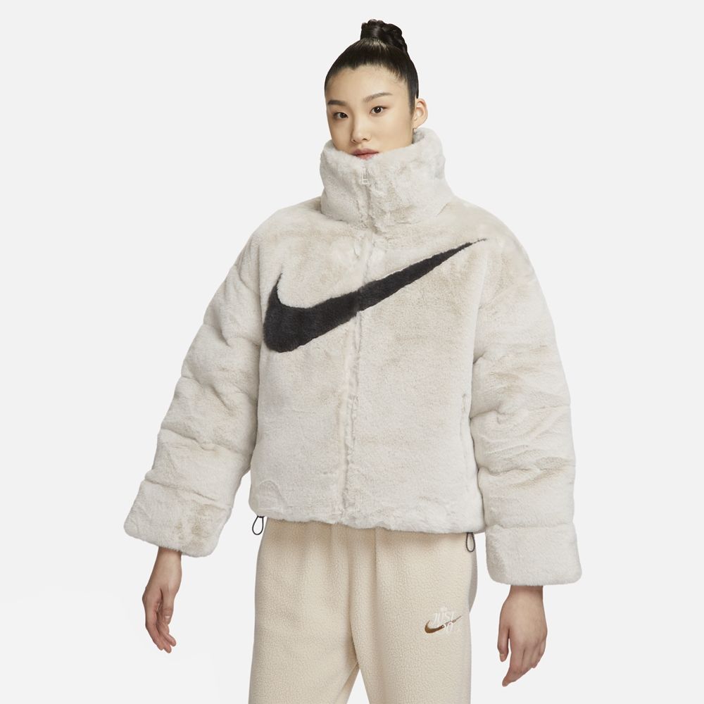 NIKE 耐吉 【NIKE】AS W NSW TF ECDWN GS COZY FUR 女 羽絨外套 米灰-FN0461104