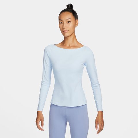 【NIKE】AS W NY DF LUXE L/S TOP 女 長袖上衣 淺藍-DQ6035423