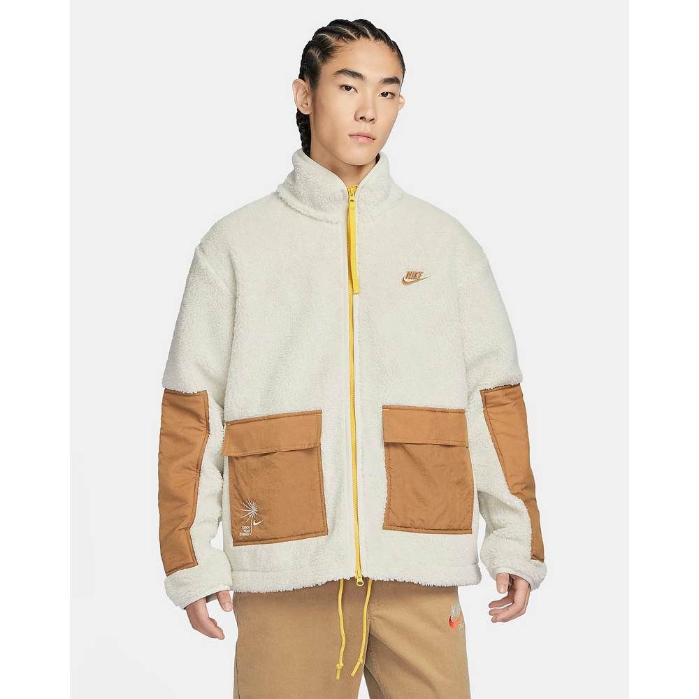 NIKE 耐吉 【NIKE】AS M NSW SHERPA FZ OUTDOOR JKT 男 刷毛外套 米/咖啡-FV4022072