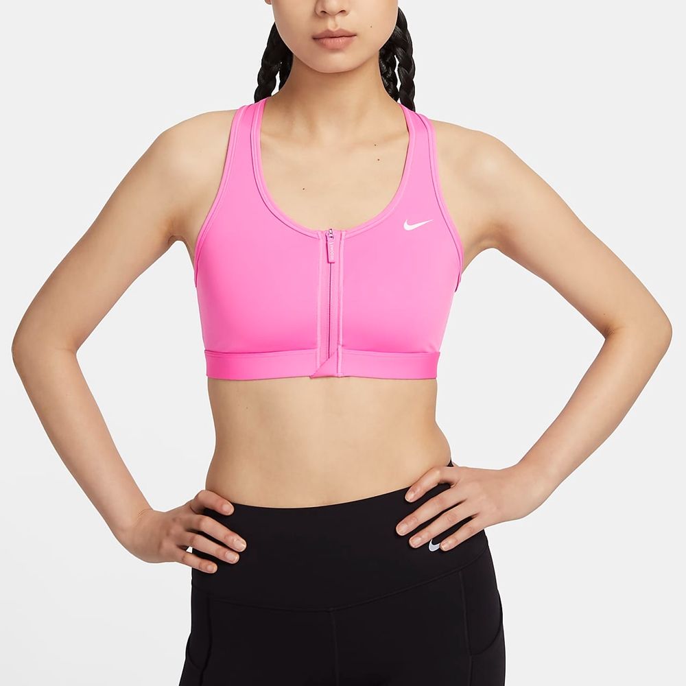 NIKE 耐吉 【NIKE】AS W NK DF SWOOSH PDED FZ BRA 女 運動內衣 粉紅-FN2732675