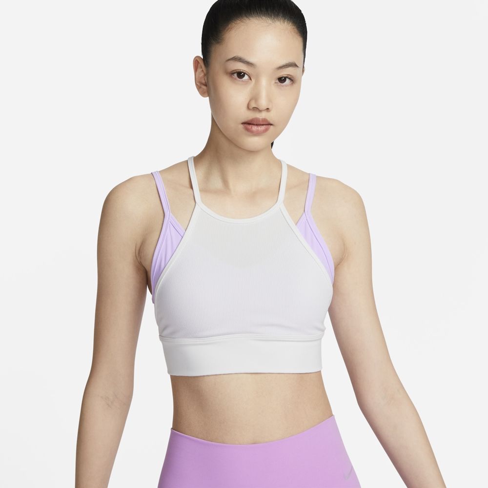 NIKE 耐吉 【NIKE】AS W NY DF INDY STRPY LL BRA G 女 運動內衣 白 紫-FZ6568551