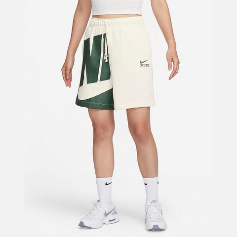 【NIKE】AS W NSW AIR 6 MR FLC SHORT 女 短褲 米 綠-FN2247110