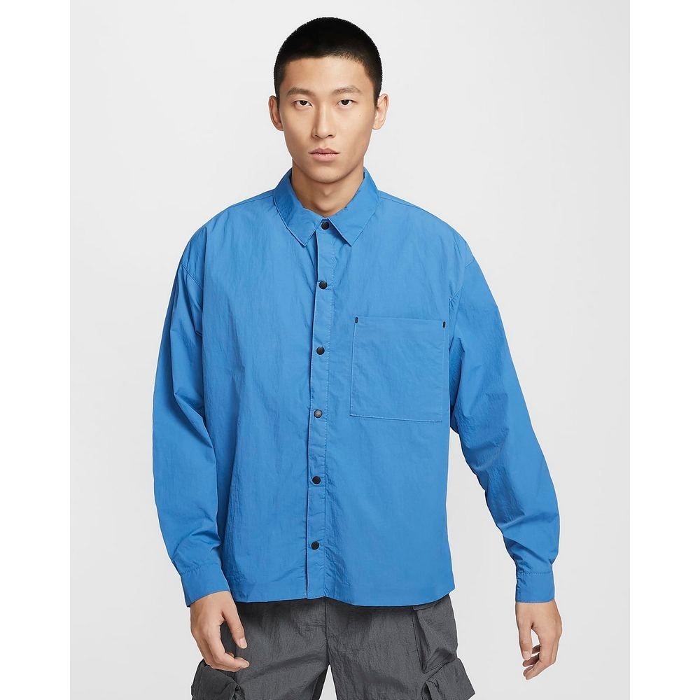 NIKE 耐吉 AS M NSW TP WVN LS SHIRT UPF R 男 長袖上衣 藍-DX0206402