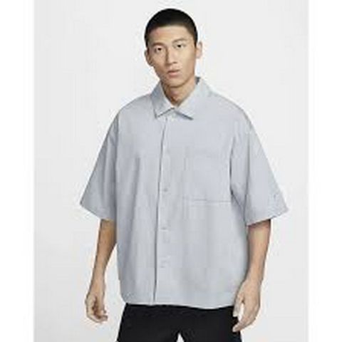 【NIKE】AS M NK SWOOSH SS OVERSHIRT 男 短袖上衣 五分袖 灰-FN3250012