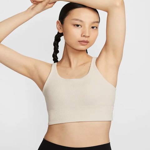 【NIKE】AS W NK ALATE SOLO RIB BRA 女 運動內衣 米白-FZ6508104