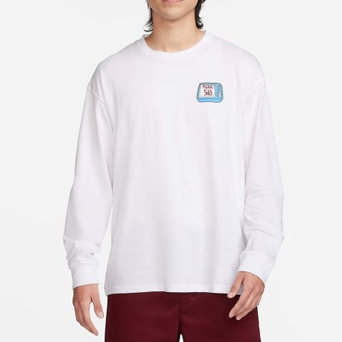 【NIKE】AS U NK SB TEE LS M90 BRAINWAS 男 長袖上衣 白-FQ3714100